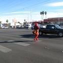 Turkey crossing the road