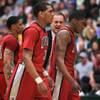 UNLV coach Lon Kruger yells encouragement to guards Anthony Marshall, center, and Oscar Bellfield as they head to the bend for a time out against Colorado State during their Mountain West Conference game at Moby Arena Saturday, February 19, 2011 in Fort Collins. UNLV won the game 68-61 to split the season series. UNLV coach Lon Kruger yells encouragement to guards Anthony Marshall, center, and Oscar Bellfield as they head to the bend for a time out against Colorado State during their Mountain West Conference game at Moby Arena Saturday, February 19, 2011 in Fort Collins. UNLV won the game 68-61 to split the season series.