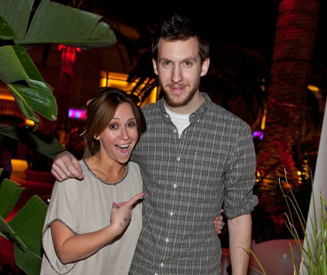 Jennifer Love Hewitt and DJ Calvin Harris at Surrender inside Encore at Wynn on March 19, 2011.