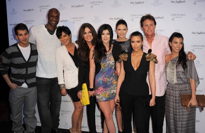 Rob Kardashian, Lamar Odom, Kris Jenner, Khloe Kardashian, Kylie Jenner, Kendall Jenner, Kim Kardashian, Bruce Jenner and Kourtney Kardashian attend the Khloe Kardashian Odom And Lamar Odom Fragrance Launch For "Unbreakable" at The Redbury Hotel on April 4, 2011, in Hollywood, Calif.