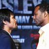 Boxer Manny Pacquiao, left, of the Philippines faces off with Shane Mosley of Pomona, Calif. during a news conference at the MGM Grand Wednesday, May 4, 2011. Pacquiao will defend his WBO welterweight title against Mosley at the MGM Grand Garden Arena on Saturday. Boxer Manny Pacquiao, left, of the Philippines faces off with Shane Mosley of Pomona, Calif. during a news conference at the MGM Grand Wednesday, May 4, 2011. Pacquiao will defend his WBO welterweight title against Mosley at the MGM Grand Garden Arena on Saturday.