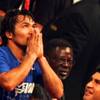 Manny Pacquiao celebrates his unanimous decision win over Shane Mosely to keep the WBO world welterweight title at MGM Grand Garden Arena Saturday, May 7, 2011. Manny Pacquiao celebrates his unanimous decision win over Shane Mosely to keep the WBO world welterweight title at MGM Grand Garden Arena Saturday, May 7, 2011.