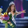 Miss California Alyssa Campanella reacts after being crowned Miss USA during the 2011 Miss USA Pageant in the Theater for the Performing Arts at Planet Hollywood on June 19, 2011.