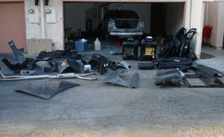 A busted chop shop is shown in Las Vegas from July 2009.