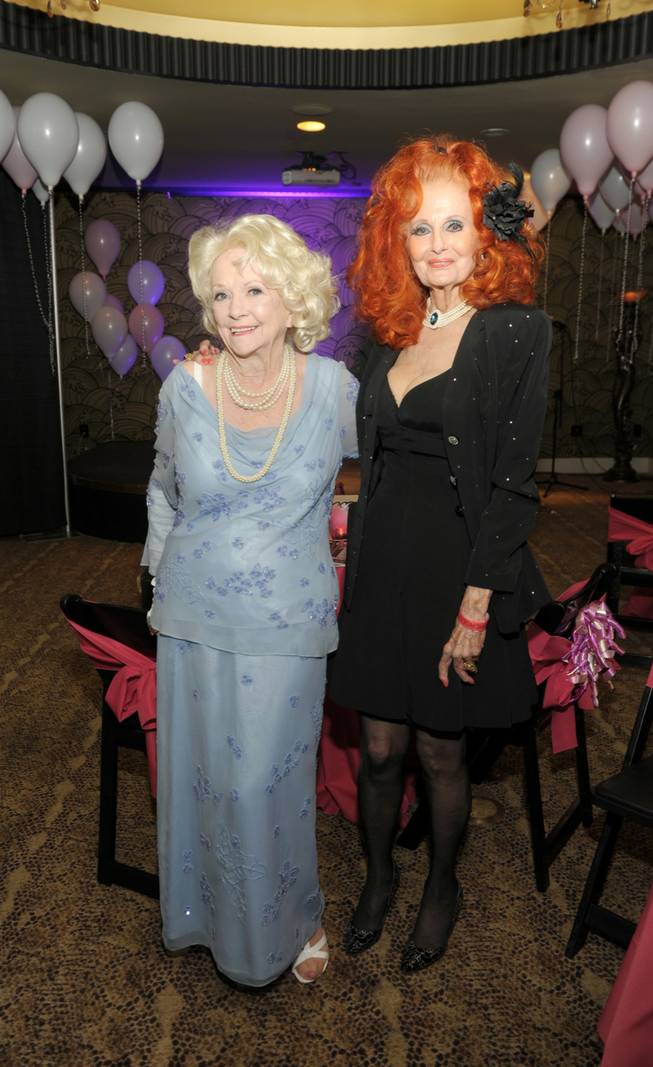 Burlesque legend Dixie Evans' 85th birthday celebration at the Royal Resort on Sept. 3, 2011. Evans, left, is pictured with Tempest Storm.
