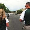 Mojave High School Principal Antonio Rael (right) and Dean of Students Nathalie Burgess (left) walk to an at-risk, "non-returning" student's home during the Clark County School District's "Reclaim Your Future" event on Saturday, Sept. 10, 2011. The volunteer event encourages at-risk, "non-returning" students to come back to school and graduate.