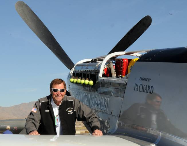 This Wednesday, Sept. 15, 2010, photo, shows long time Reno Air Race pilot Jimmy Leeward with his P51 Mustang. A spokesman for Reno's National Championship Air Races says the P-51 Mustang that crashed into a box seat area at the front of the grandstand Friday, Sept. 16, 2011, at the air race was piloted by Leeward.