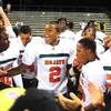 Photo: Mojave senior quarterback Trevon Veal celebrates w Photo: Mojave senior quarterback Trevon Veal celebrates w