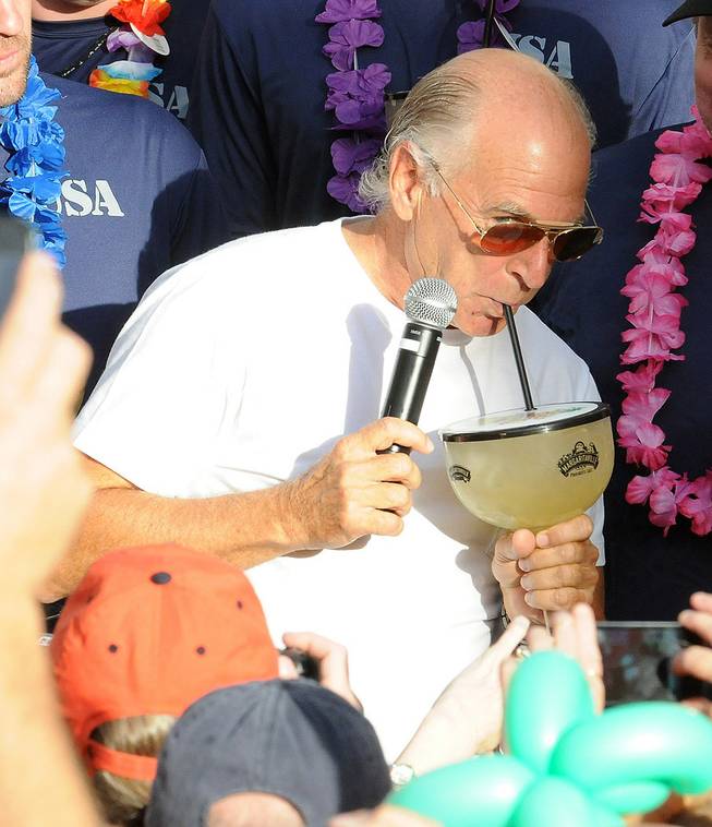 Jimmy Buffett celebrates his new Margaritaville Casino and the World's Largest Margarita at the Flamingo on Oct. 14, 2011.