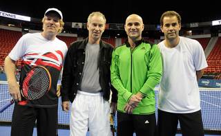 The Tennis Champions Series with Andre Agassi, Pete Sampras, Jim Courier and John McEnroe at the Thomas & Mack Center at UNLV on Oct. 15, 2011.