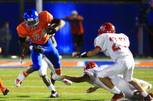 Bishop Gorman running back Nate Starks gets past the Arbor View defense during their game Friday, October 21, 2011. Gorman won their homecoming game 56-7.