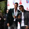 Rappers Romeo Santos and Usher arrive at the 12th Annual Latin Grammy Awards at Mandalay Bay on Thursday, Nov. 10, 2011.