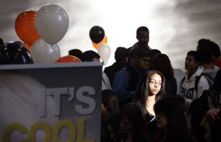 Students attend a job fair at Chaparral High School in Las Vegas Tuesday, December 6, 2011.