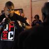 Dutch heavyweight Alistair Overeem boxes with Roberto Flamingo during an open workout in advance of UFC 141 Tuesday, Dec. 27, 2011. Overeem will face former UFC heavyweight champion Brock Lesnar on Friday.