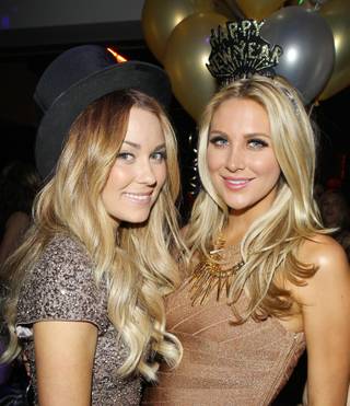Lauren Conrad and Stephanie Pratt at Hyde Bellagio on Dec. 31, 2011.
