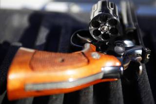 A revolver seen at Desert Hills Shooting Club in Boulder City on Monday, Jan. 16, 2012.