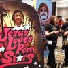 Dee Dee Johnson of Texas poses at the XXX Church booth, a church dedicated to porn addiction recovery, at the AVN Adult Entertainment Expo 2012 inside the Hard Rock Hotel on Thursday, Jan. 19, 2012.