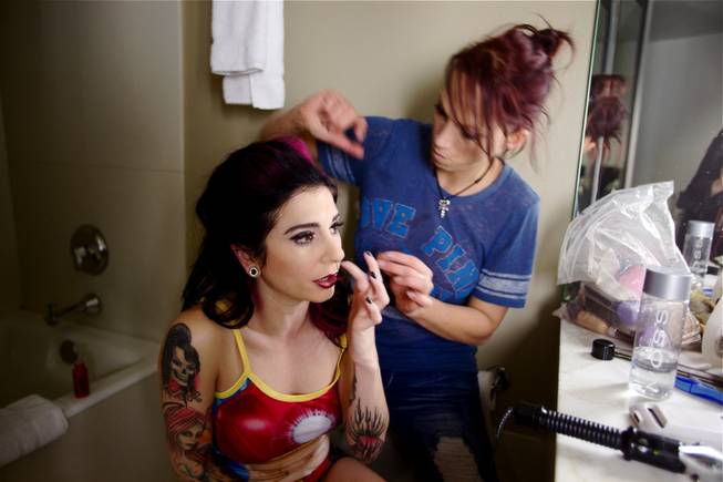 Joanna Angel and other BurningAngel performers prepare for the 2012 ...