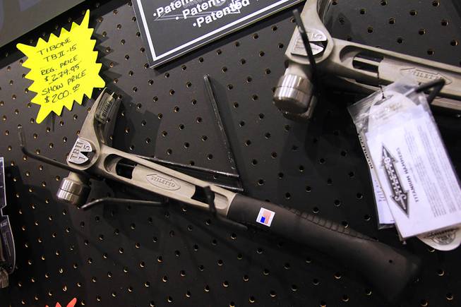 The Tibone TB II hammer by Stiletto is seen on display at the World of Concrete convention Wednesday, Jan. 25, 2012.