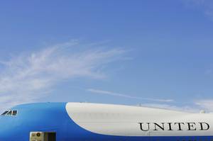 Air Force One sits on the tarmac at McCarran International Airport Thursday, Jan. 26, 2012 after President Obama's Las Vegas visit.