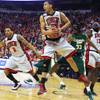 Photo: UNLV forward Chace Stanback pulls down a rebound a