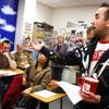 Thomas McAllister of Henderson argues with another voter about the rules of the caucus during the Republican presidential caucus at Green Valley High School in Henderson on Saturday, Feb. 4, 2012.
