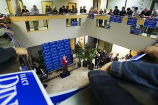 Dina Titus, Democratic candidate for U.S. Congress, speaks during the opening of her campaign headquarters at 3790 Paradise Road Thursday, February 9, 2012. Titus is running for Nevada's 1st Congressional District seat.