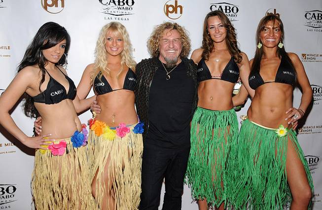 Sammy Hagar launches Sammy's Beach Bar Rum at his Cabo Wabo Cantina in Planet Hollywood's Miracle Mile Shops on Friday, Feb. 17, 2012. Chef Emeril Lagasse was among the guests.