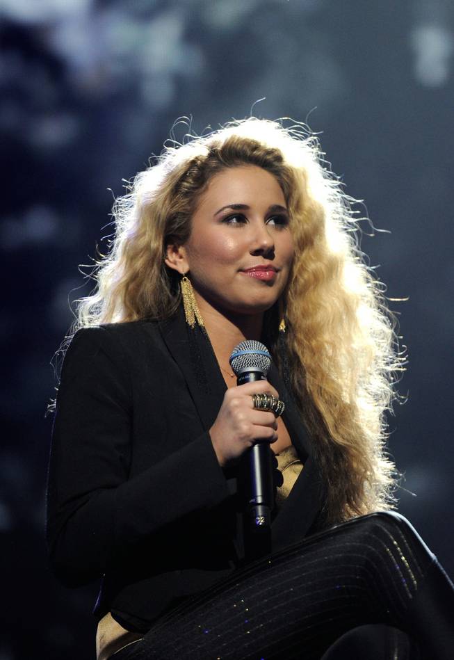 LAS VEGAS, NV - FEBRUARY 18: (EXCLUSIVE COVERAGE) Singer Haley Reinhart performs onstage at the Keep Memory Alive foundation's "Power of Love Gala" celebrating Muhammad Ali's 70th birthday at the MGM Grand Garden Arena February 18, 2012 in Las Vegas, Nevada. The event benefits the Cleveland Clinic Lou Ruvo Center for Brain Health and the Muhammad Ali Center. (Photo by Ethan Miller/Getty Images for Keep Memory Alive)