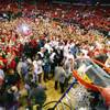 New Mexico head coach Steve Alford cuts down the net after the Lobos defeated San Diego State in the Mountain West Conference tournament championship game 68-59 Saturday, March 10, 2012 at the Thomas & Mack Center. New Mexico head coach Steve Alford cuts down the net after the Lobos defeated San Diego State in the Mountain West Conference tournament championship game 68-59 Saturday, March 10, 2012 at the Thomas & Mack Center.