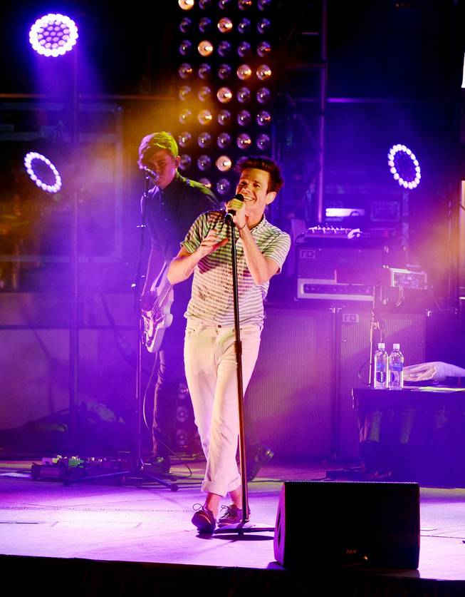 Fun (often stylized as fun.), with frontman Nate Ruess, performs at Boulevard Pool in the Cosmopolitan of Las Vegas on Thursday, Aug. 16, 2012.