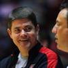 Coaches Dave Rice and Heath Schroyer talk during practice before their second round NCAA Men's Basketball Championship game Wednesday, March 14, 2012 at The Pit in Albuquerque. The Runnin' Rebels will take on Pac 12 champions Colorado on Thursday.