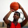 Findlay Prep's Winston Shepard shoots during practice at the Henderson International School campus Monday, March 26 2012.