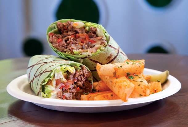 Some health food tastes like sacrifice. The bison cheesesteak at Greens & Proteins tastes like deliciousness.