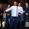 Nobu Matsuhisa introduces his management team during a preview of his new restaurant and hotel in Caesars Friday, May 11, 2012.