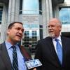Photo: Defense attorney John Arrascada, left, with Harvey Photo: Defense attorney John Arrascada, left, with Harvey