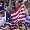 U.S. Olympic basketball team fans wave a U.S. flag during their exhibition game against the Dominican Republic Thursday, July 12, 2012 at the Thomas & Mack Center. The U.S. won 113-59. U.S. Olympic basketball team fans wave a U.S. flag during their exhibition game against the Dominican Republic Thursday, July 12, 2012 at the Thomas & Mack Center. The U.S. won 113-59.