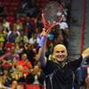 Andre Agassi waves to the crowd after defeating Jim Courier during the Las Vegas stop of the 2011 Champions Series Tennis tournament Saturday, Oct. 15, 2011. Agassi won last year's event and will headline this year's tour stop at Mandalay Bay on Nov. 17. Andre Agassi waves to the crowd after defeating Jim Courier during the Las Vegas stop of the 2011 Champions Series Tennis tournament Saturday, Oct. 15, 2011. Agassi won last year's event and will headline this year's tour stop at Mandalay Bay on Nov. 17.