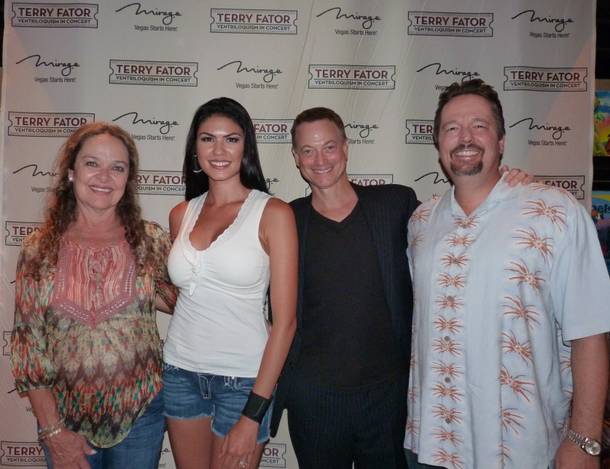 Moira Harris, Taylor Makakoa, Gary Sinise and Terry Fator at the Mirage.