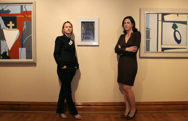 Michele Quinn, left, curatorial advisor for MGM Mirage, poses with Tarissa Tiberti, manager of the Bellagio gallery of fine art, during a media preview of the exhibition “American Modernism” at the Bellagio gallery of fine art Thursday, February 7, 2008. The exhibit replaced ceramics by Picasso and is scheduled to run through October.