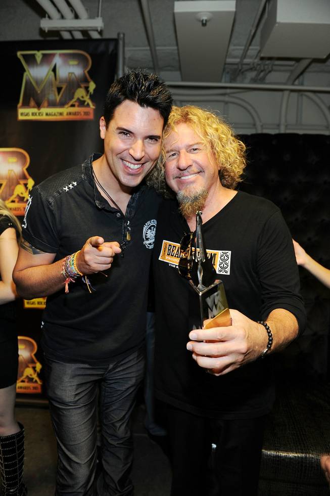 Frankie Moreno and Sammy Hagar at the 2012 Vegas Rocks! Magazine Awards in the Joint at the Hard Rock Hotel on Sunday, Aug. 26, 2012.