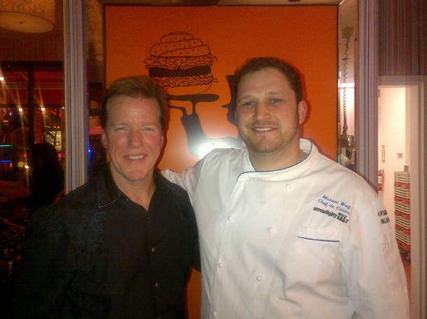 Jeff Dunham and chef Michael Wolf at Serendipity 3 in Caesars Palace.