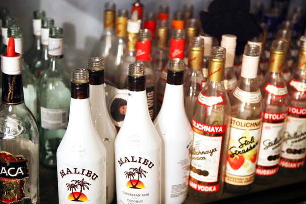 Local flair bartender Eric Parker practices in his garage in Las Vegas on Tuesday, October 2, 2012.