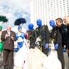 From left to right: former Mayor of Las Vegas Oscar Goodman and his showgirls, The Blue Man Group, and founders of Blue Man Group Phil Stanton and Chris Wink on the opening day of their new show at the Monte Carlo, Wednesday Oct. 10, 2012. From left to right: former Mayor of Las Vegas Oscar Goodman and his showgirls, The Blue Man Group, and founders of Blue Man Group Phil Stanton and Chris Wink on the opening day of their new show at the Monte Carlo, Wednesday Oct. 10, 2012.