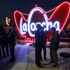 Photo: Signs from Las Vegas's past are seen during the gr Photo: Signs from Las Vegas's past are seen during the gr
