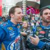 Brad Keselowski and Jimmie Johnson at the Victory Lap of 2012 NASCAR Champion's Week on the Strip on Thursday, Nov. 29, 2012. Brad Keselowski and Jimmie Johnson at the Victory Lap of 2012 NASCAR Champion's Week on the Strip on Thursday, Nov. 29, 2012.