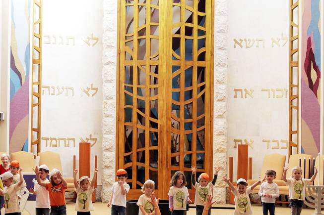 Children from the Sandra & Stanley Mallin Early Childhood Center perform during L'Dor V'Dor at Temple Beth Sholom in Las Vegas on Tuesday, December 4, 2012. L'Dor V'Dor is a Hebrew saying that means "from generation to generation" and is an event which provides entertainment and a hot kosher meal to Las Vegas homebound and facility bound seniors.
