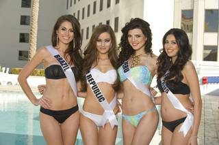 2012 Miss Universe Pageant registration, makeup and fittings in Las Vegas.