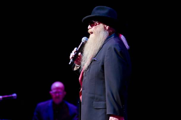 Dusty Hill of ZZ Top, 2012 Memphis Music Hall of Fame inductees, performs “Jailhouse Rock” as a tribute to fellow inductee Elvis Presley at the Nov. 29 Hall of Fame Induction Ceremony.