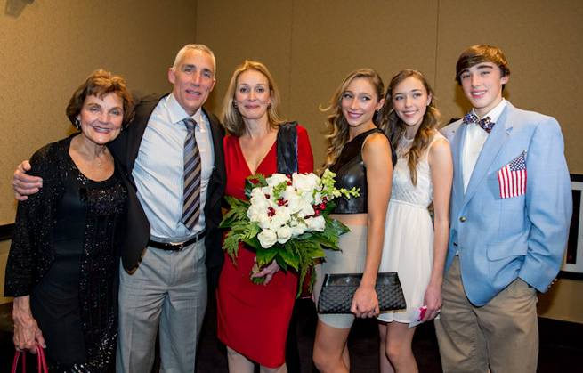 The family of new 2012 Miss Universe Olivia Culpo of the USA backstage at the 2012 Miss Universe Pageant at Planet Hollywood on Wednesday, Dec. 19, 2012.